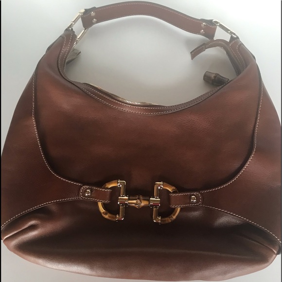 Gucci | Bags | Auth Gucci Leather And Bamboo Amalfi Hobo Bag | Poshmark